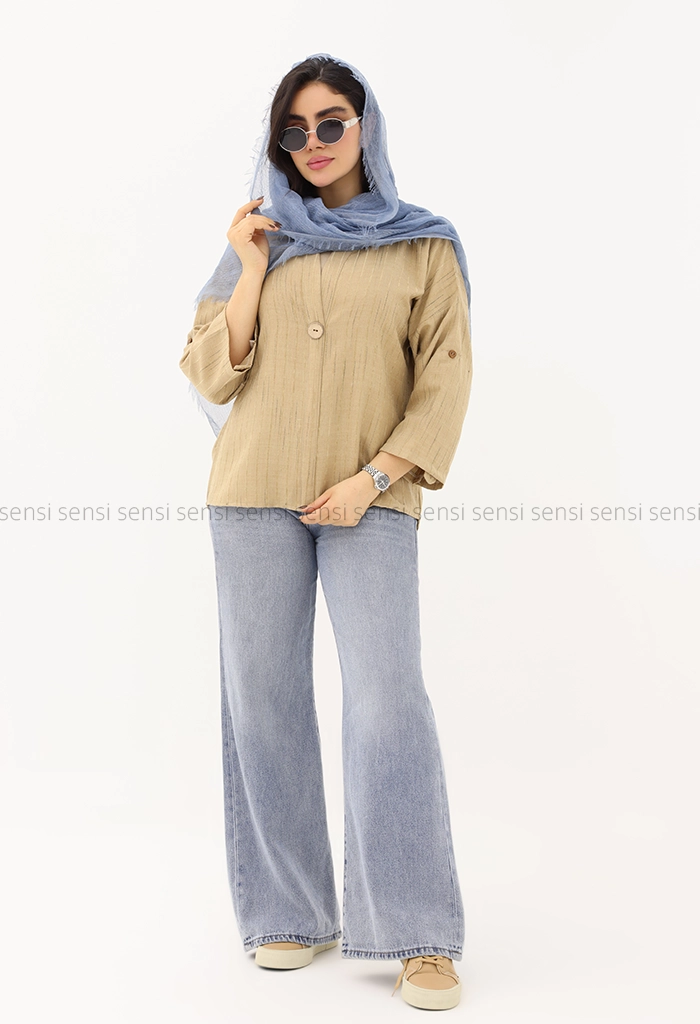 شومیز جلو بسته آبشاری کد1005488